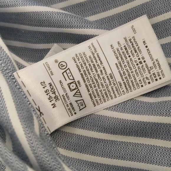 Banana Republic Cotton Blue Striped Button Up Shirt - Picture 7 of 7